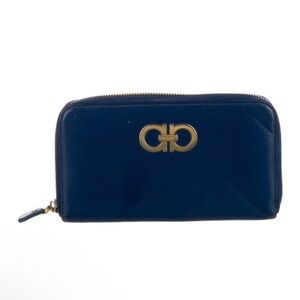 Salvatore Ferragamo Navy Zip-Around Wallet